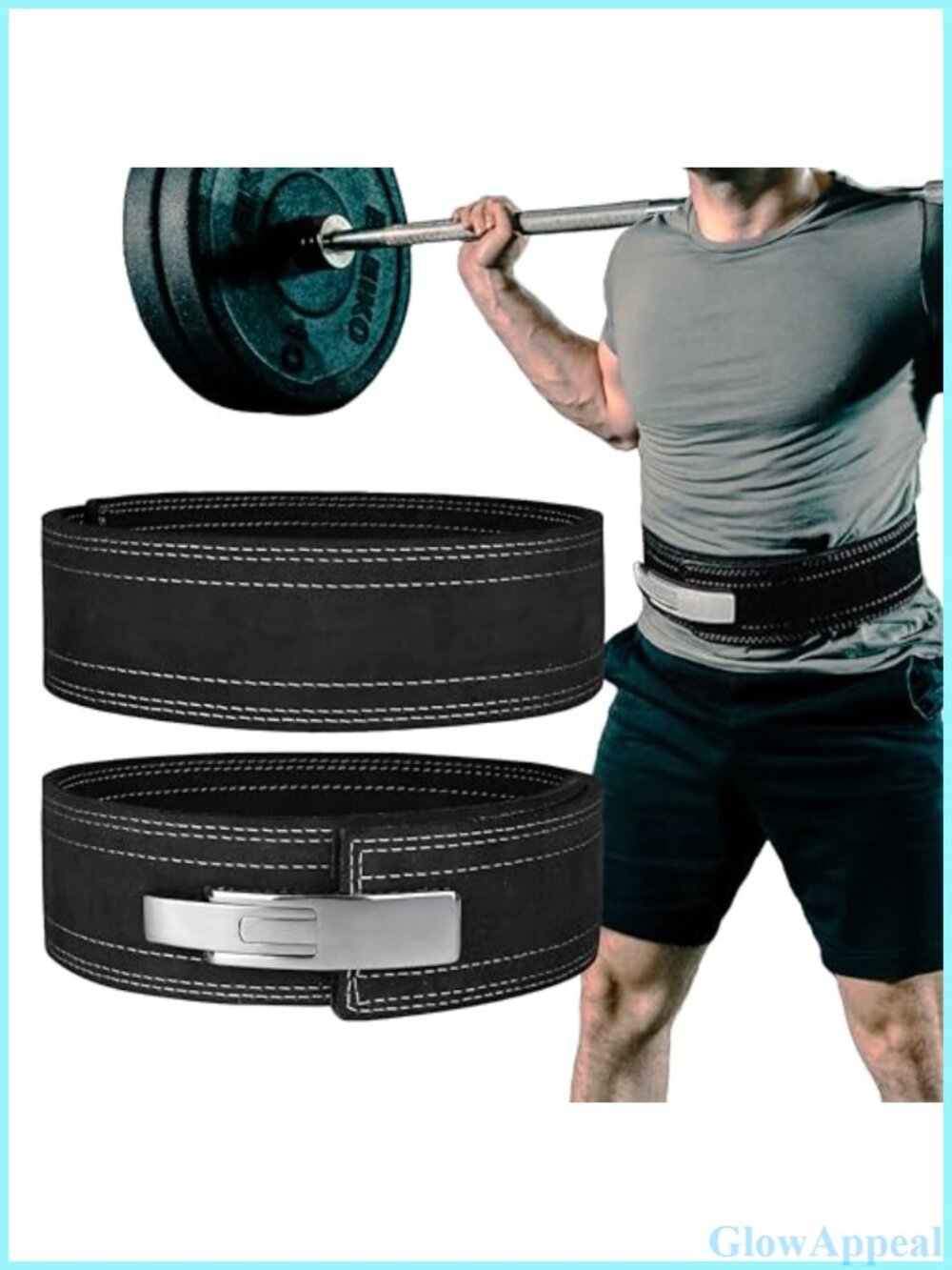 10mm Genuine Leather Weightlifting Lever Belt 4" Wide for Powerlifting
